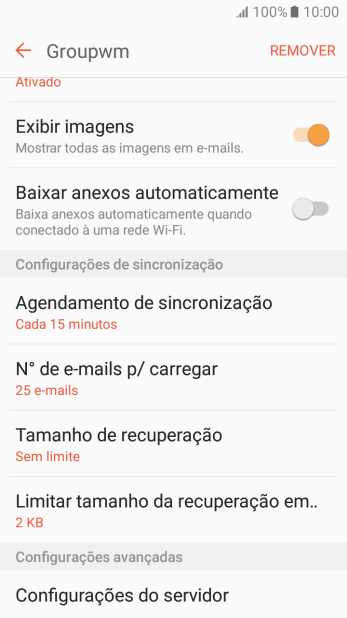 Pressione Agendamento de sincronização. Pressione Agendamento de sincronização.