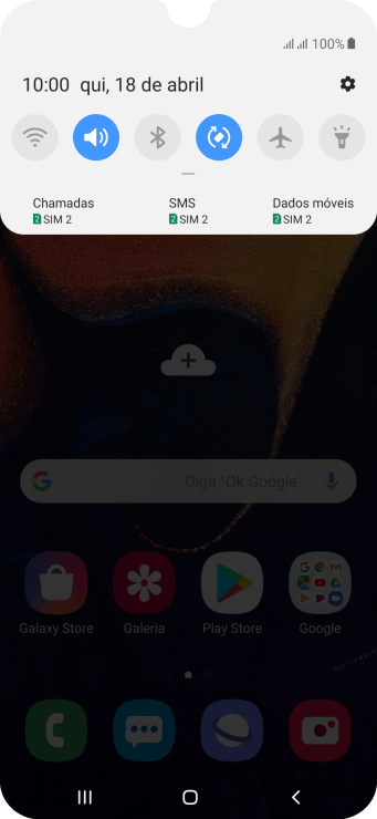 Pressione o ícone de configurações. Pressione o ícone de configurações.