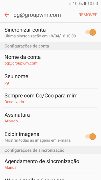 Pressione Sincronizar conta para ativar a função. Pressione Sincronizar conta para ativar a função.