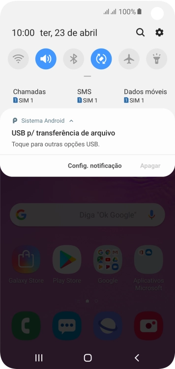 Pressione Toque para outras opções USB.. Pressione Toque para outras opções USB..