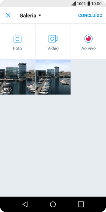 Pressione a foto ou o vídeo desejado. Pressione a foto ou o vídeo desejado.