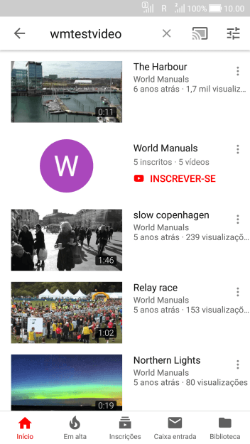 Pressione o vídeo desejado. Pressione o vídeo desejado.
