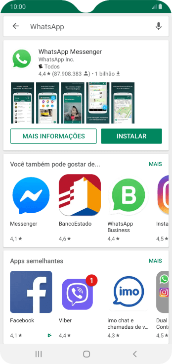 Pressione WhatsApp Messenger. Pressione WhatsApp Messenger.
