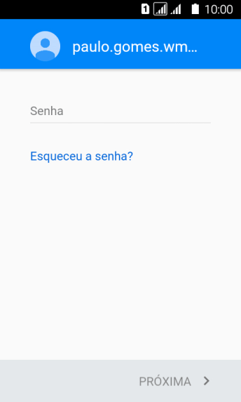 Pressione o campo de escrever, e digite a senha da sua conta Google. Pressione o campo de escrever, e digite a senha da sua conta Google.