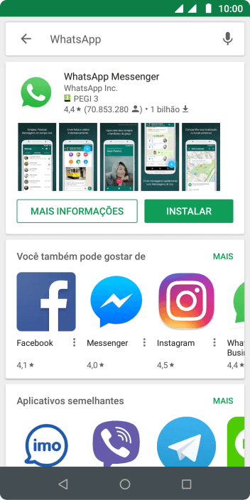 Pressione WhatsApp Messenger. Pressione WhatsApp Messenger.