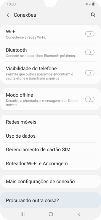 Pressione Redes móveis. Pressione Redes móveis.