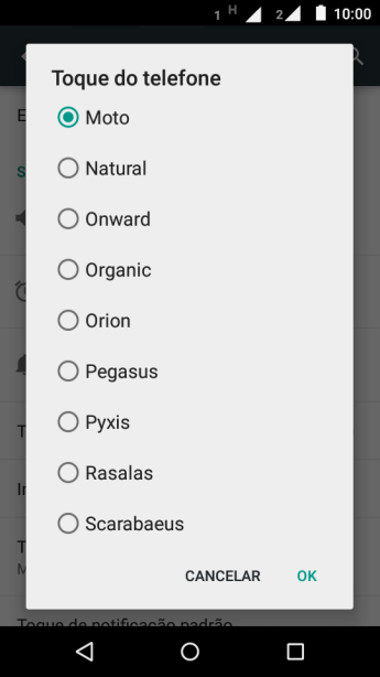 Pressione os toques desejados para escutá-los. Pressione os toques desejados para escutá-los.