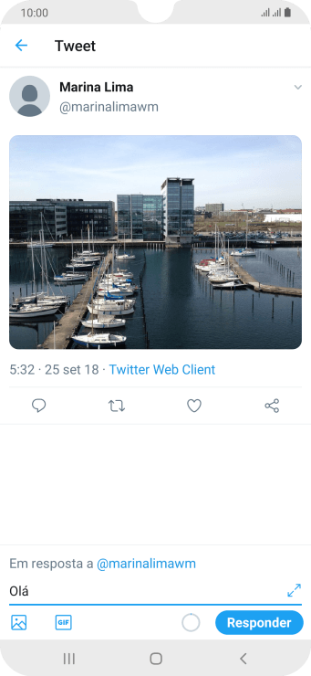 Escreva a resposta desejada, e pressione Responder. Escreva a resposta desejada, e pressione Responder.