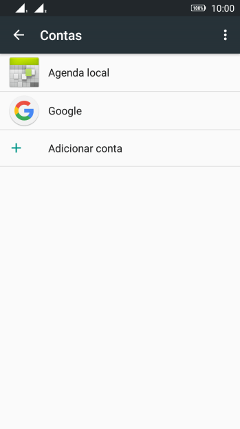 Pressione Adicionar conta. Pressione Adicionar conta.