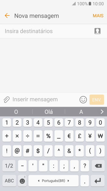 Pressione os números ou caracteres desejados. Pressione os números ou caracteres desejados.