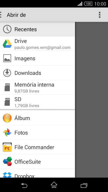 Pressione Imagens, e navegue até a pasta desejada. Pressione Imagens, e navegue até a pasta desejada.