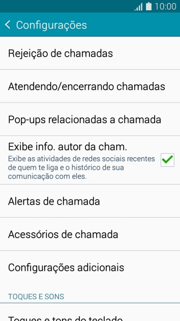 Pressione Configurações adicionais. Pressione Configurações adicionais.