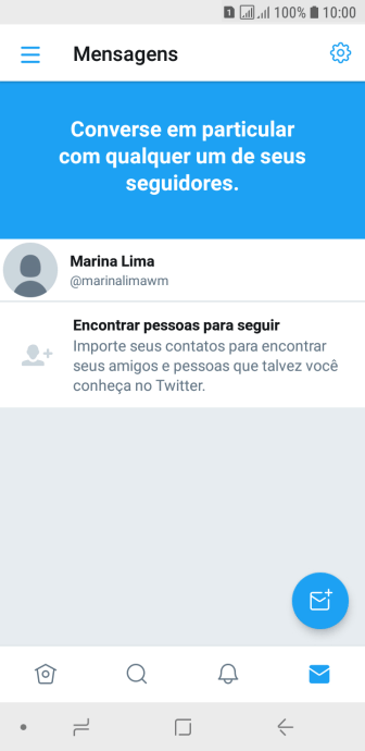 Pressione o ícone de nova mensagem. Pressione o ícone de nova mensagem.