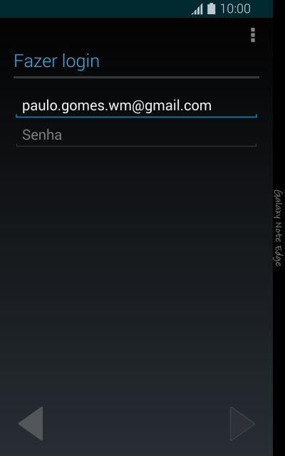 Pressione Senha e digite a senha da sua conta Google. Pressione Senha e digite a senha da sua conta Google.