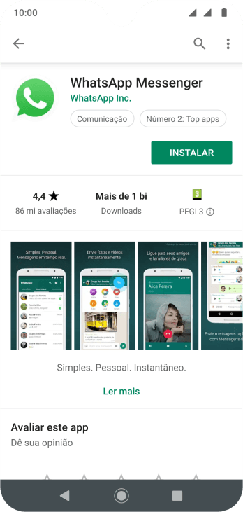 Pressione INSTALAR, e siga as indicações da tela para instalar o app. Pressione INSTALAR, e siga as indicações da tela para instalar o app.