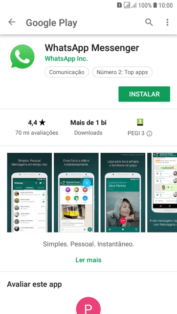 Pressione INSTALAR, e siga as indicações da tela para instalar o app. Pressione INSTALAR, e siga as indicações da tela para instalar o app.