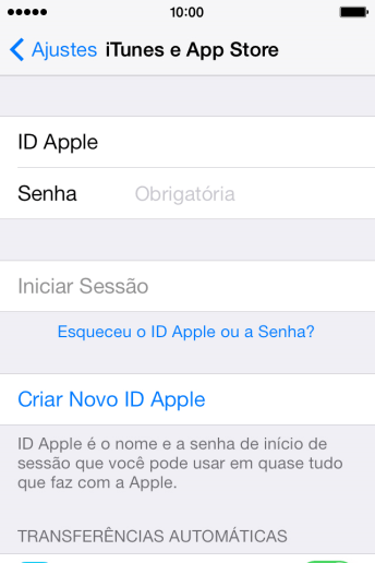 Pressione Senha, e digite a senha do seu ID Apple. Pressione Senha, e digite a senha do seu ID Apple.