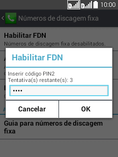 Digite o código PIN2, e pressione OK. Digite o código PIN2, e pressione OK.