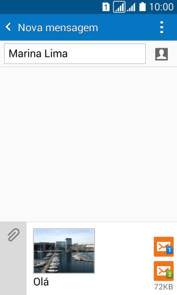 Pressione o ícone de enviar, quando você terminar de escrever a MMS. Pressione o ícone de enviar, quando você terminar de escrever a MMS.