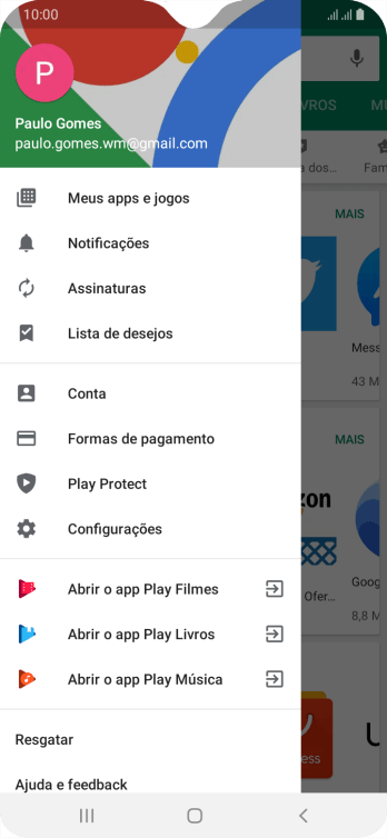 Pressione Configurações. Pressione Configurações.