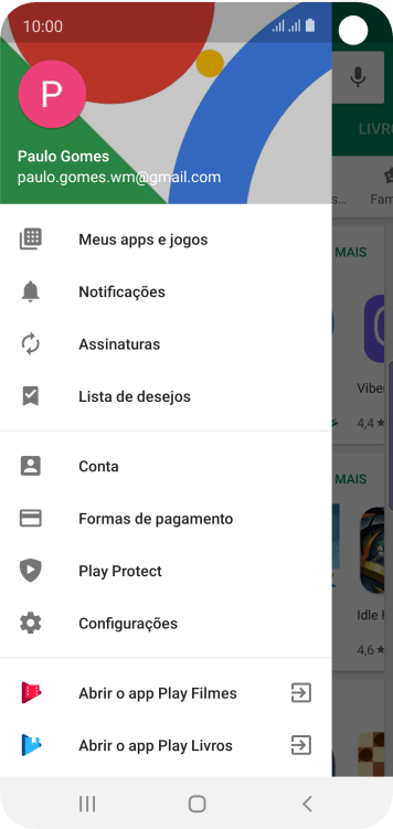 Pressione Configurações. Pressione Configurações.
