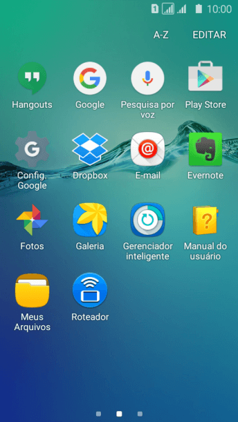 Pressione Galeria, e navegue até a pasta desejada. Pressione Galeria, e navegue até a pasta desejada.