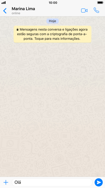 Escreva a mensagem desejada, e pressione o ícone de enviar. Escreva a mensagem desejada, e pressione o ícone de enviar.