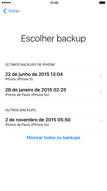 Pressione a cópia de segurança desejada, e aguarde enquanto o celular restaura o seu conteúdo anterior da cópia de segurança selecionada. Siga as indicações do visor para finalizar a ativação. Pressione a cópia de segurança desejada, e aguarde enquanto o celular restaura o seu conteúdo anterior da cópia de segurança selecionada. Siga as indicações do visor para finalizar a ativação.