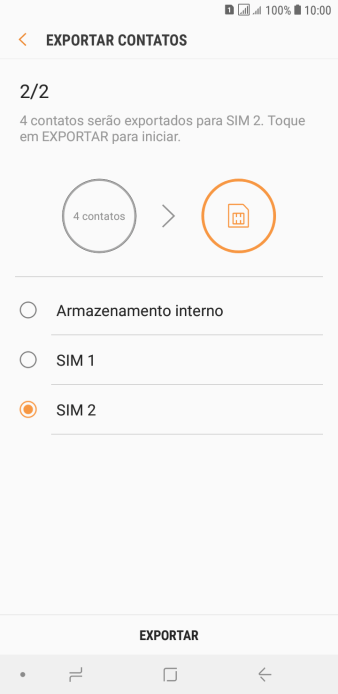 Pressione EXPORTAR. Pressione EXPORTAR.