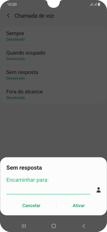 Digite o número desejado, e pressione Ativar. Digite o número desejado, e pressione Ativar.