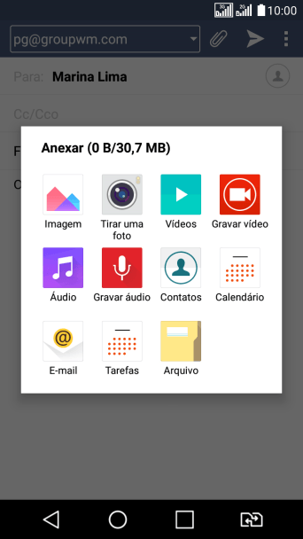 Pressione Arquivo, e navegue até o arquivo desejado. Pressione Arquivo, e navegue até o arquivo desejado.
