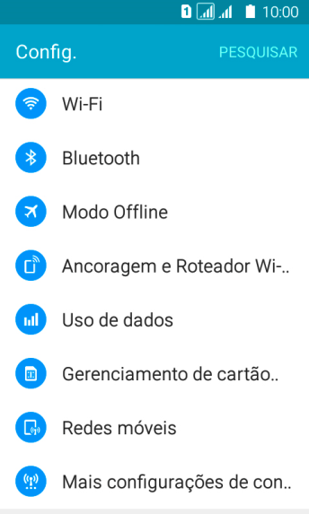 Pressione Redes móveis. Pressione Redes móveis.