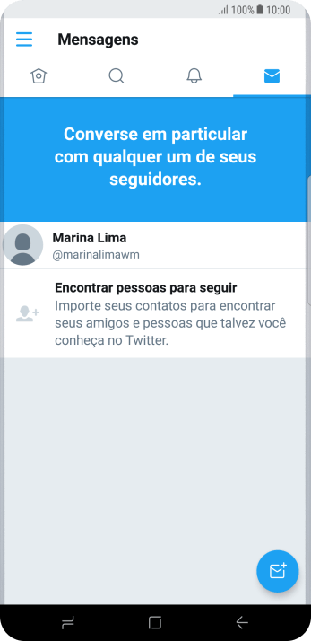 Pressione o ícone de nova mensagem. Pressione o ícone de nova mensagem.