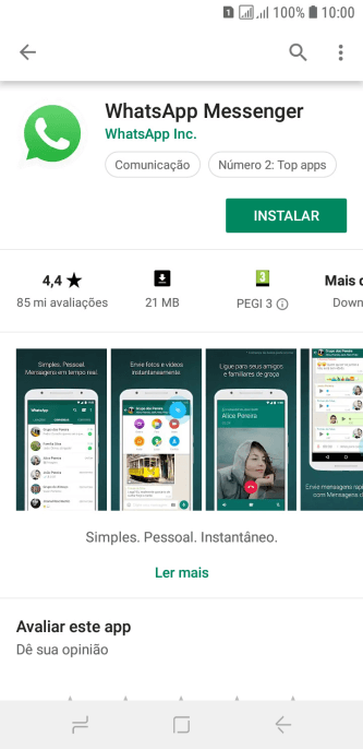 Pressione INSTALAR, e siga as indicações da tela para instalar o app. Pressione INSTALAR, e siga as indicações da tela para instalar o app.