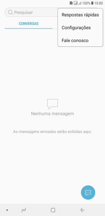 Pressione Configurações. Pressione Configurações.