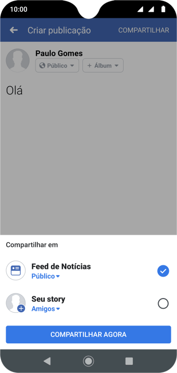 Pressione o campo ao lado das configurações desejadas. Pressione o campo ao lado das configurações desejadas.