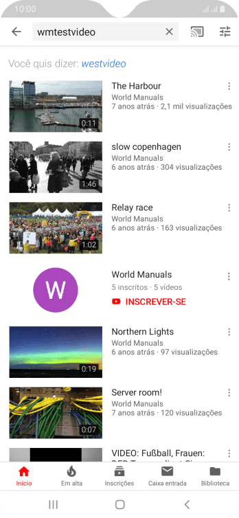 Pressione o vídeo desejado. Pressione o vídeo desejado.