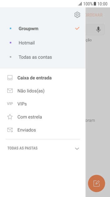 Pressione o ícone de configurações. Pressione o ícone de configurações.