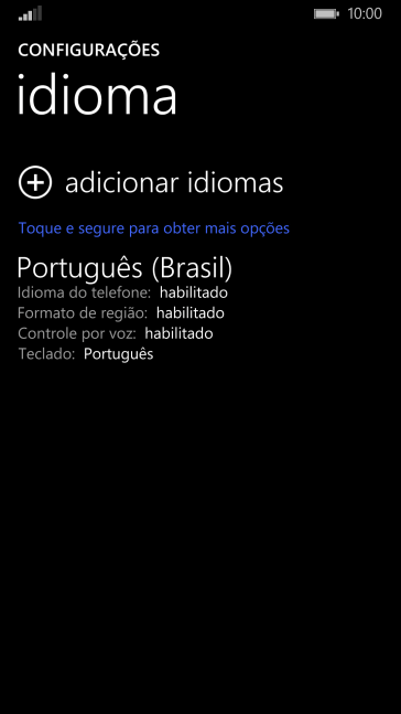 Pressione adicionar idiomas. Pressione adicionar idiomas.