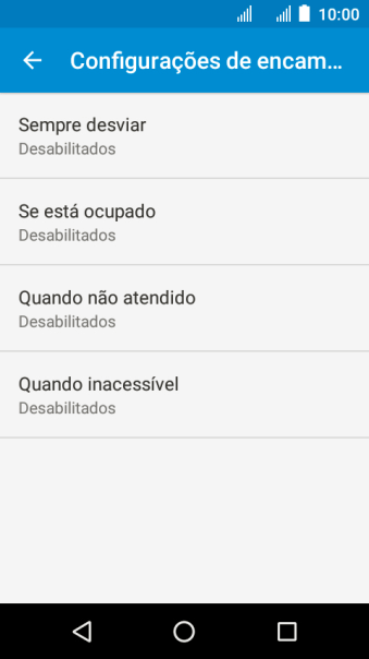 Pressione o tipo de encaminhamento desejado. Pressione o tipo de encaminhamento desejado.