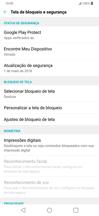 Pressione Impressões digitais. Pressione Impressões digitais.