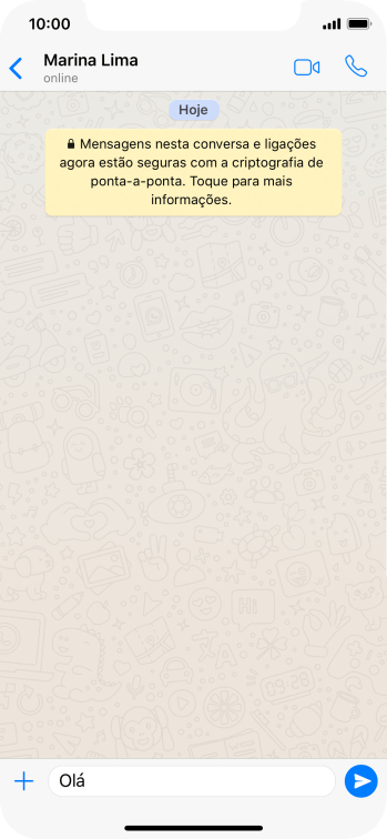 Escreva a mensagem desejada, e pressione o ícone de enviar. Escreva a mensagem desejada, e pressione o ícone de enviar.