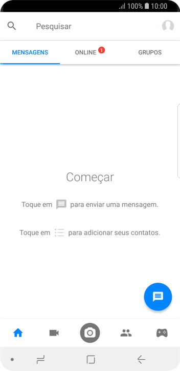 Pressione o ícone de nova mensagem. Pressione o ícone de nova mensagem.