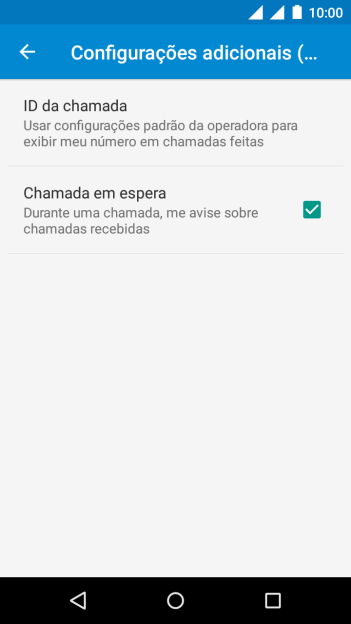Pressione Chamada em espera para ativar ou desativar a função. Pressione Chamada em espera para ativar ou desativar a função.