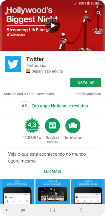 Pressione INSTALAR, e siga as indicações da tela para instalar o app. Pressione INSTALAR, e siga as indicações da tela para instalar o app.