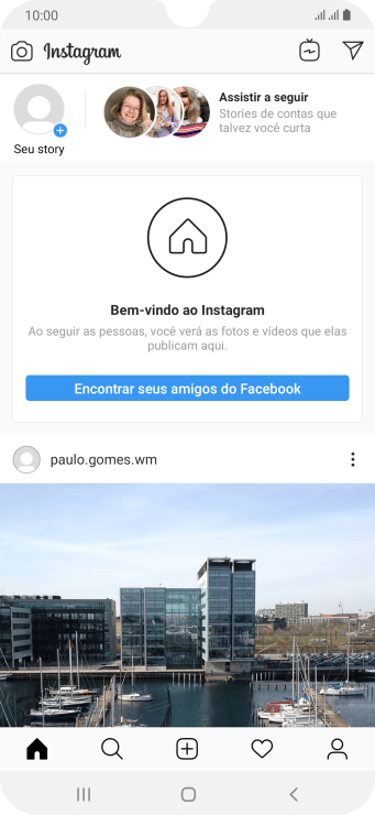 Pressione o ícone de busca. Pressione o ícone de busca.