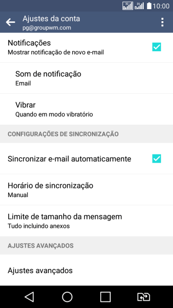 Pressione Horário de sincronização. Pressione Horário de sincronização.