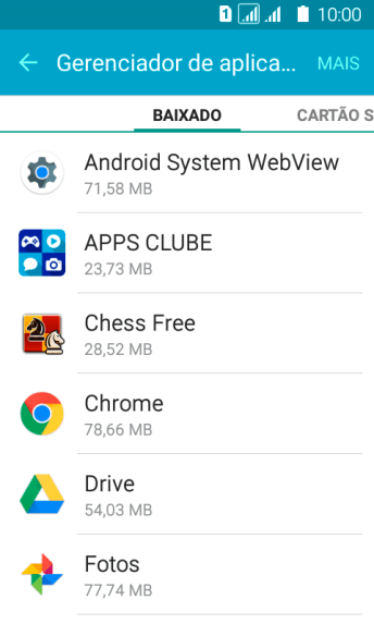 Pressione o app desejado. Pressione o app desejado.