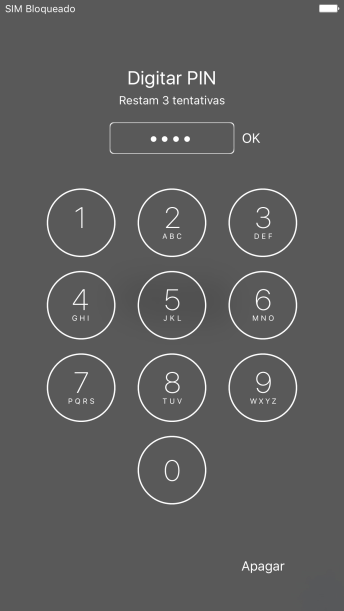 Digite um código PIN de quatro cifras e pressione OK. O código PIN padrão é 1010. Digite um código PIN de quatro cifras e pressione OK. O código PIN padrão é 1010.