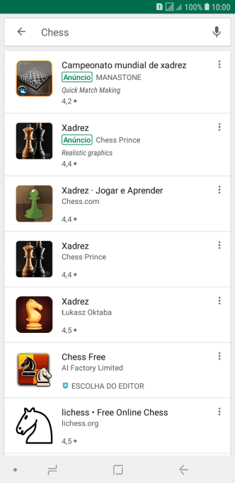 Pressione o app desejado. Pressione o app desejado.